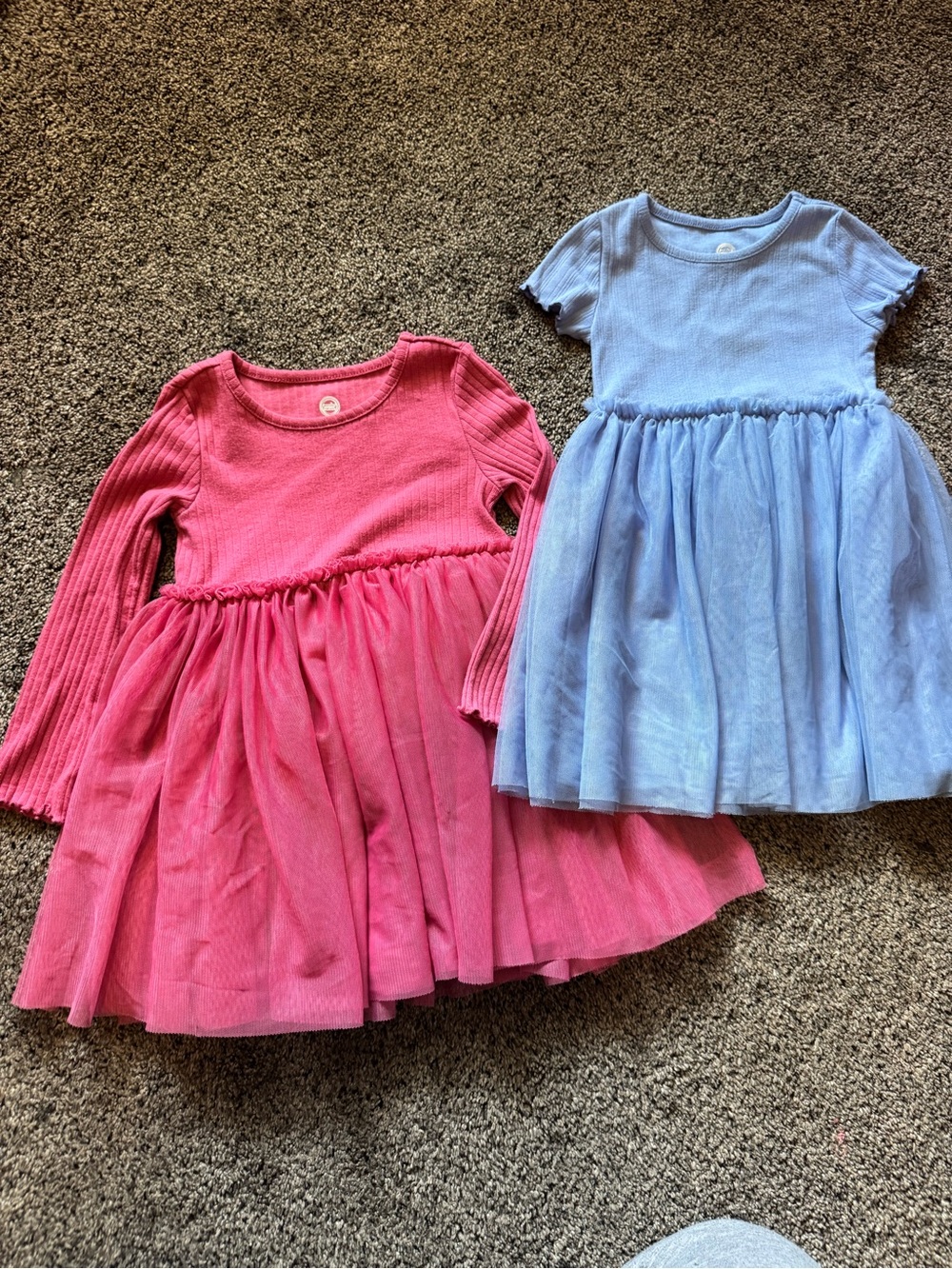 wonder nation Pink and Blue Tulle Knit Dress Duo